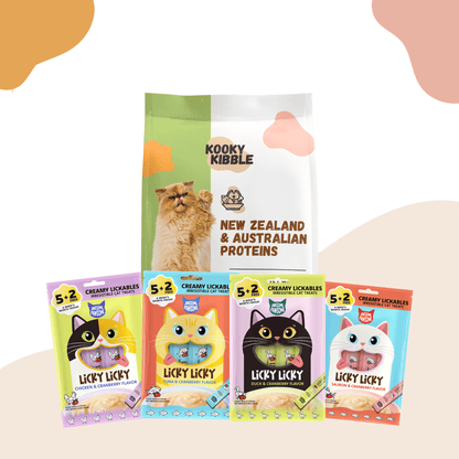 Kooky Kibble & Awesome Pawsome Kibble & Licks Cat Bundle - Kooky Kibble Singapore