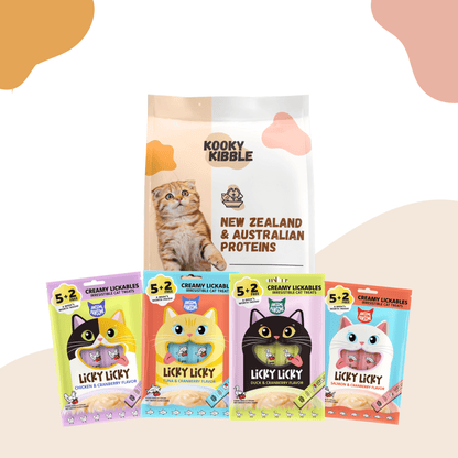 Kooky Kibble & Awesome Pawsome Kibble & Licks Cat Bundle - Kooky Kibble Singapore