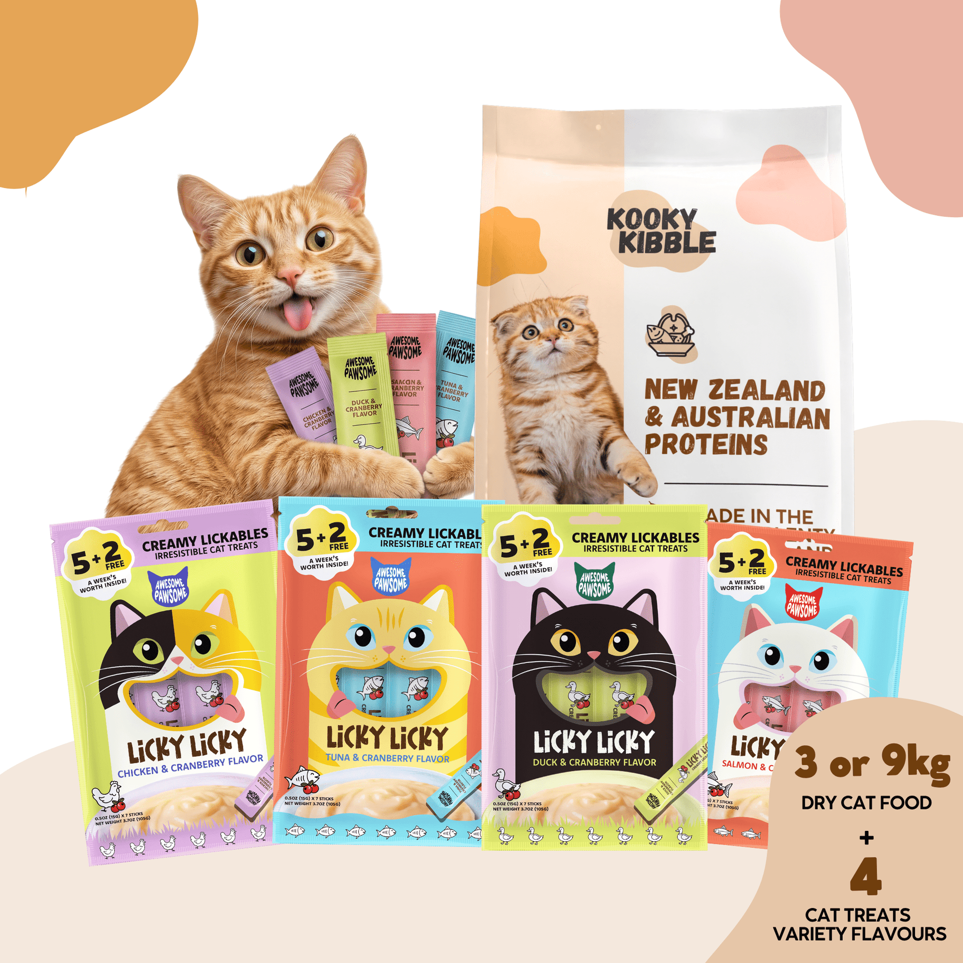 Grain-Free Cat Food Bundle with Licky Cat Treats
