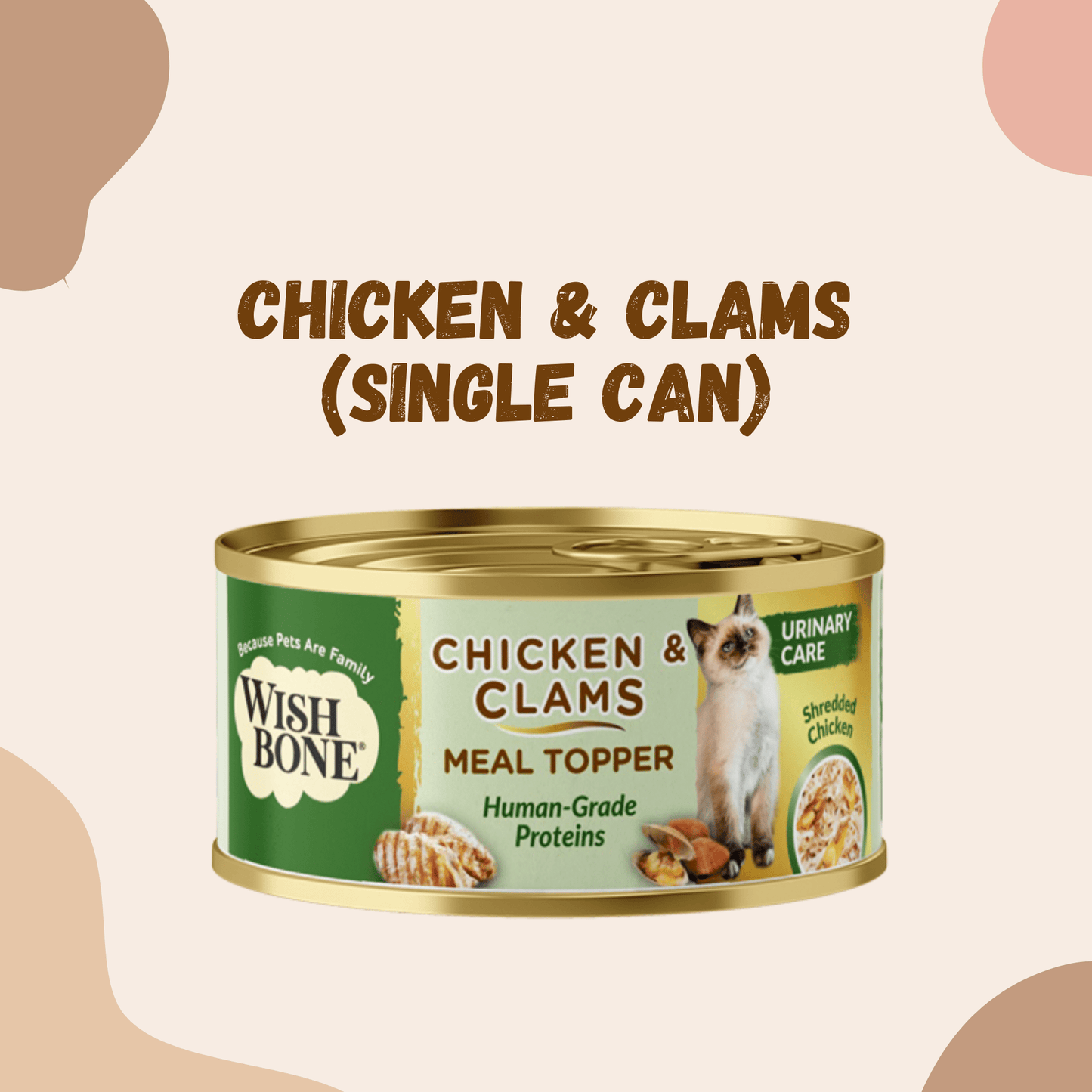 Wishbone Chicken & Clams - Cat Urinary Care Topper in Cans 85g - Kooky Kibble Singapore
