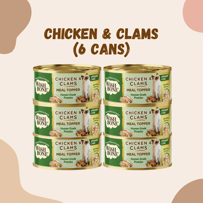 Wishbone Chicken & Clams - Cat Urinary Care Topper in Cans 85g - Kooky Kibble Singapore