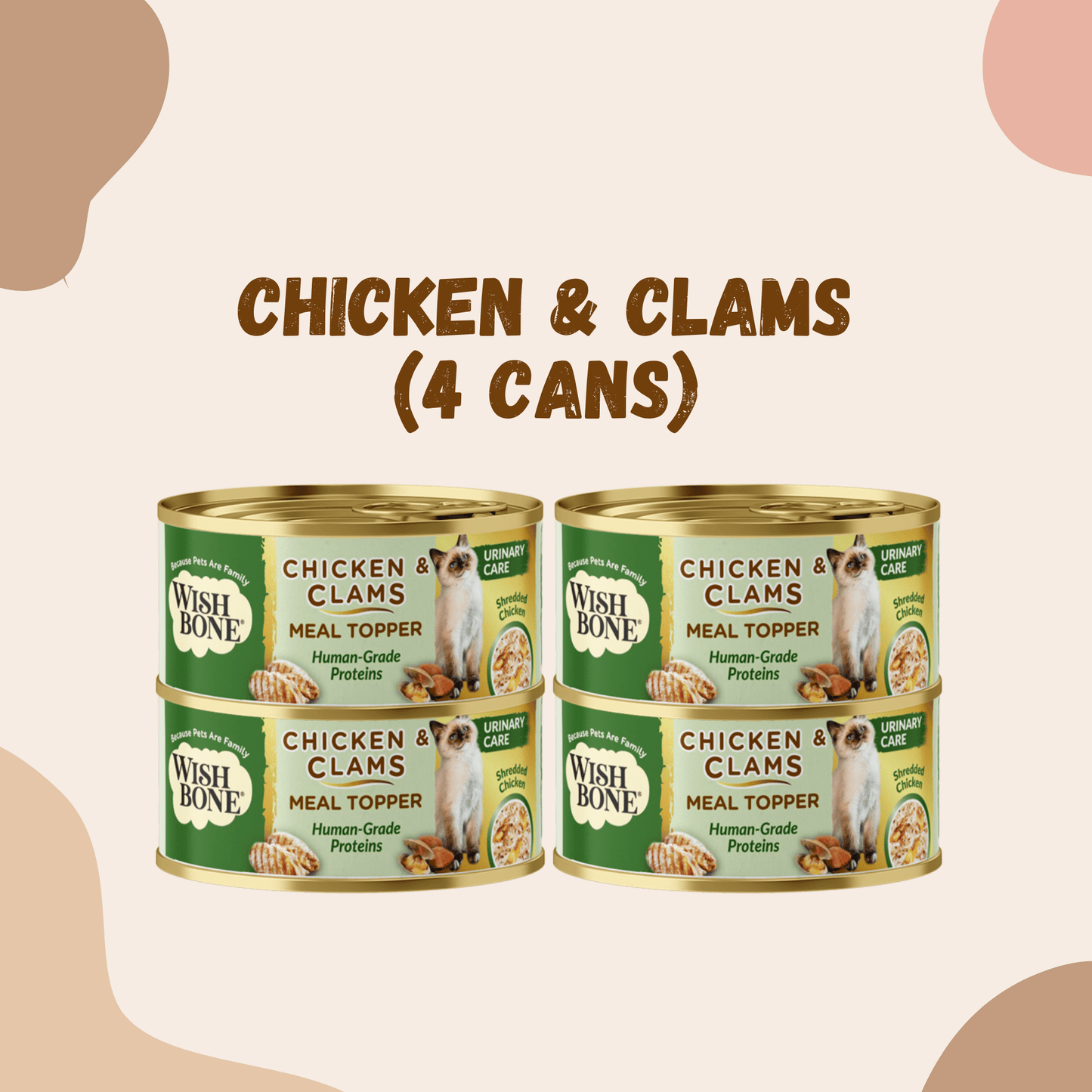 Wishbone Chicken & Clams - Cat Urinary Care Topper in Cans 85g - Kooky Kibble Singapore