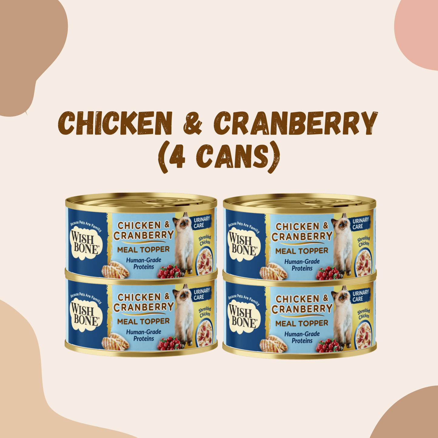 Wishbone Chicken & Cranberry - Cat Urinary Care Topper in Cans 85g - Kooky Kibble Singapore