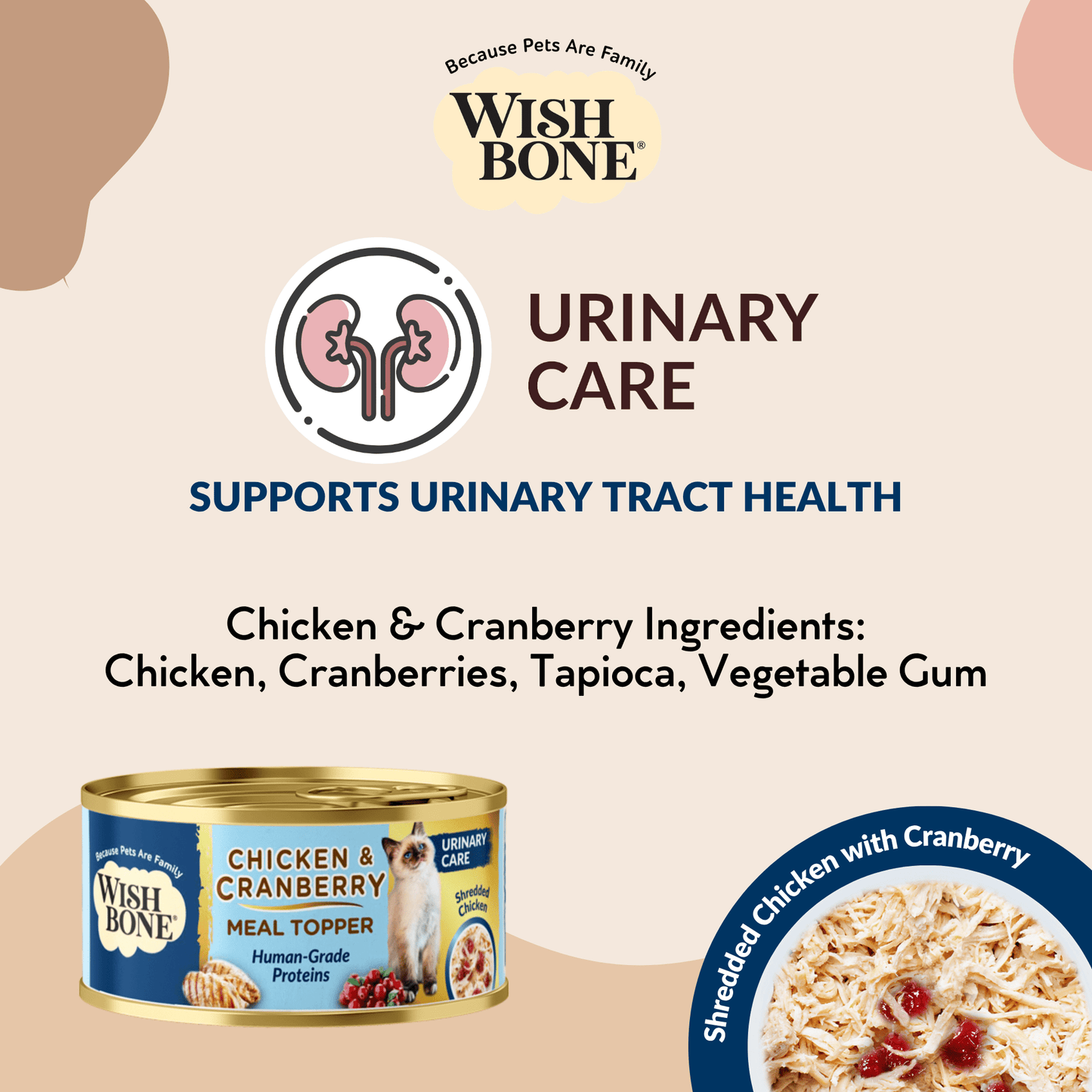 Wishbone Chicken & Cranberry - Cat Urinary Care Topper in Cans 85g - Kooky Kibble Singapore