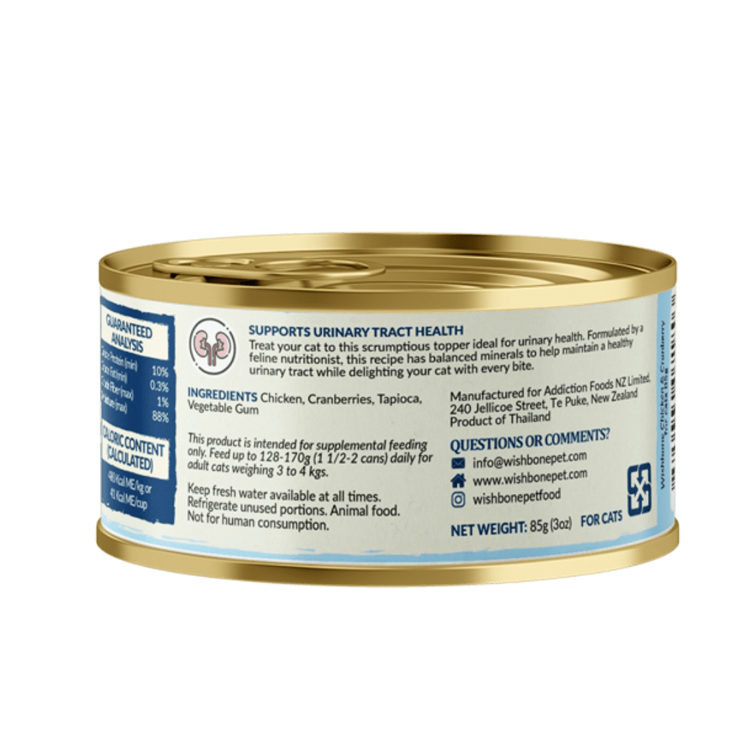 Wishbone Chicken & Cranberry - Cat Urinary Care Topper in Cans 85g - Kooky Kibble Singapore