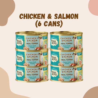 Wishbone Chicken & Salmon - Cat Urinary Care Topper in Cans 85g - Kooky Kibble Singapore
