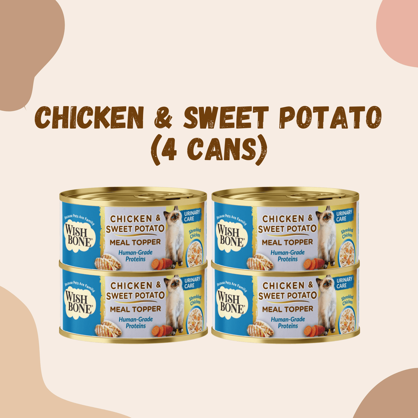 Wishbone Chicken & Sweet Potato - Cat Urinary Care Topper in Cans 85g - Kooky Kibble Singapore