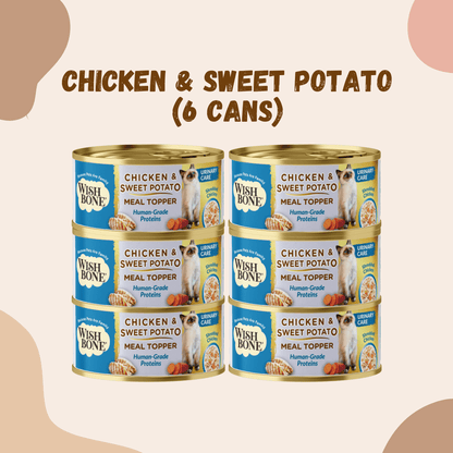 Wishbone Chicken & Sweet Potato - Cat Urinary Care Topper in Cans 85g - Kooky Kibble Singapore