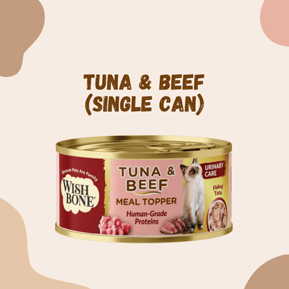 Wishbone Tuna & Beef - Cat Urinary Care Topper in Cans 85g - Kooky Kibble Singapore