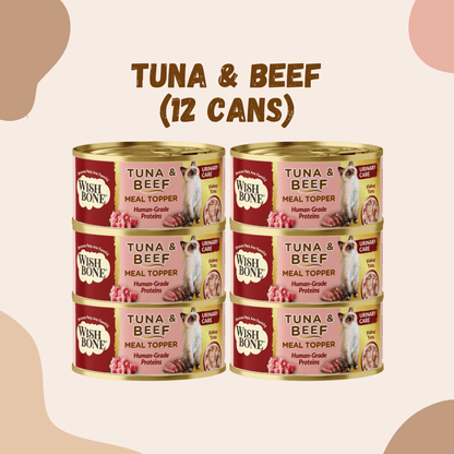 Wishbone Tuna & Beef - Cat Urinary Care Topper in Cans 85g - Kooky Kibble Singapore
