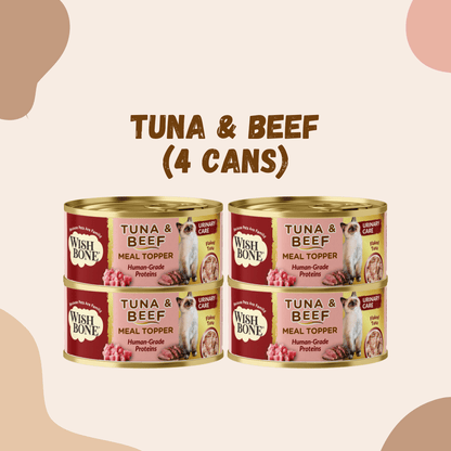 Wishbone Tuna & Beef - Cat Urinary Care Topper in Cans 85g - Kooky Kibble Singapore
