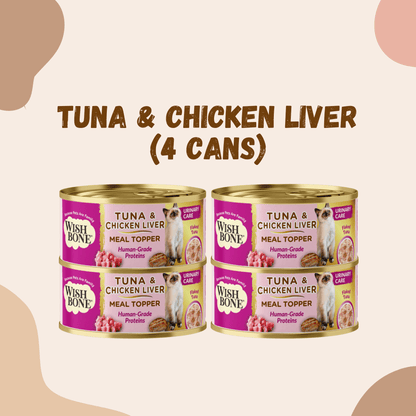Wishbone Tuna & Chicken Liver - Cat Urinary Care Topper in Cans 85g - Kooky Kibble Singapore