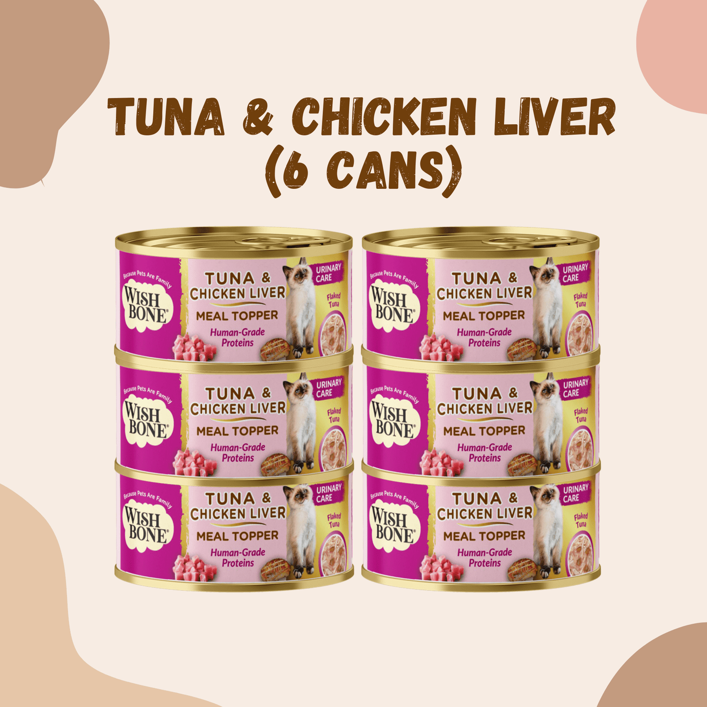 Wishbone Tuna & Chicken Liver - Cat Urinary Care Topper in Cans 85g - Kooky Kibble Singapore